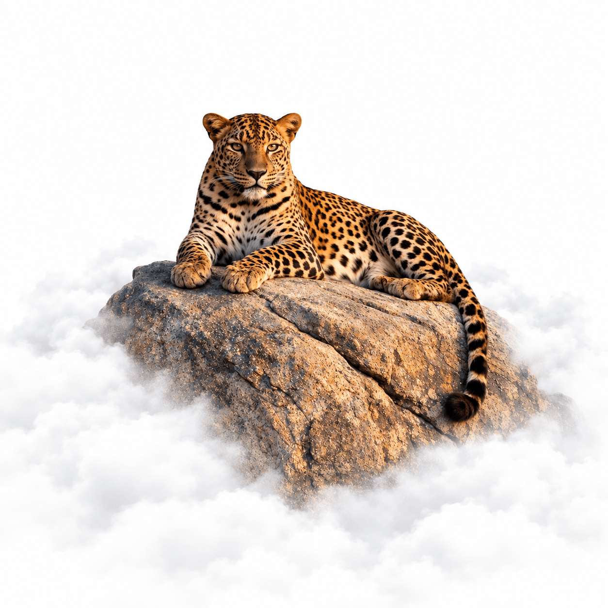 A Sri Lankan leopard resting on a rock in Yala National Park